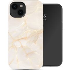 Selencia Coque arrière Vivid Apple iPhone 14 - Golden Beige Marble