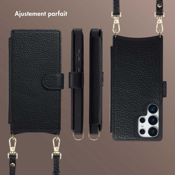 Selencia Étui Riva avec MagSafe et cordon de téléphone Samsung Galaxy S25 Ultra - Noir