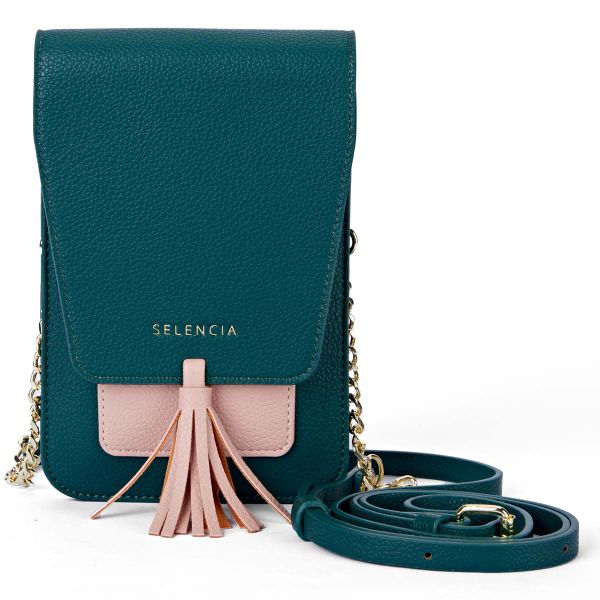 Selencia Sac téléphone Elegance - Vert foncé