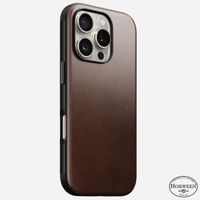 Nomad Coque Modern Horween Leather iPhone 16 Pro - Rustic Brown