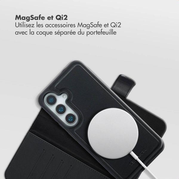 Selencia Étui portefeuille amovible Olyn avec MagSafe Samsung Galaxy S24 / S25 - Noir