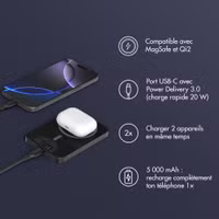 Accezz Powerbank Kevlar 5 000 mAh - MagSafe et Qi2 - Noir