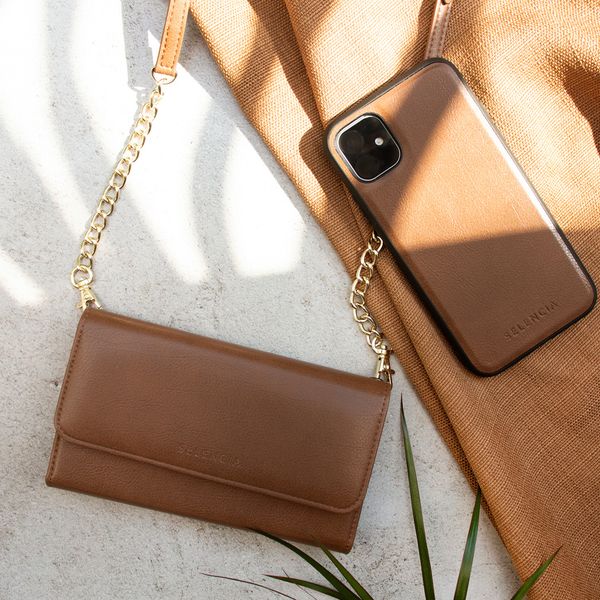 Selencia Pochette amovible en cuir végétalien Eny iPhone Xr - Brun