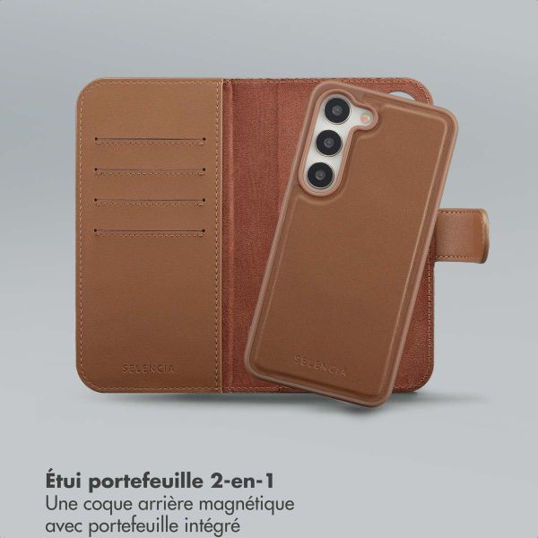 Selencia Étui portefeuille amovible Olyn avec MagSafe Samsung Galaxy S23 - Marron