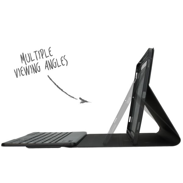 Accezz Étui de tablette portefeuille Bluetooth Clavier QWERTY Samsung Galaxy Tab S9 Plus 12.4 pouces - Noir