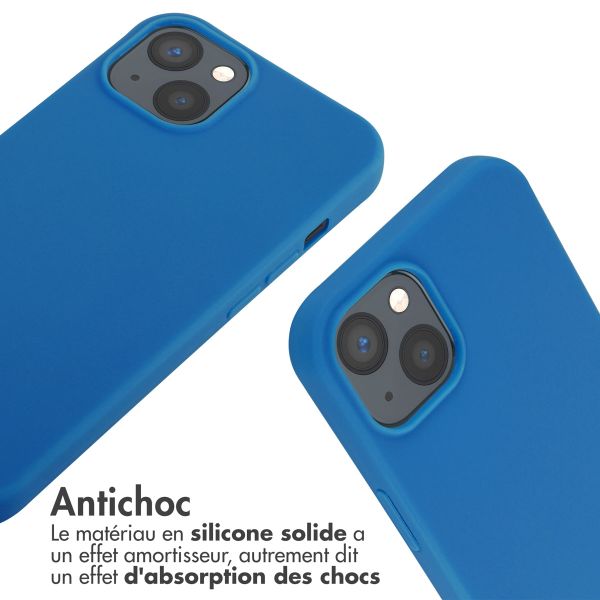imoshion Coque en silicone avec cordon Apple iPhone 13 - Bleu