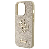 Guess Coque 4G Metal Logo Glitter Apple iPhone 15 Pro - Doré