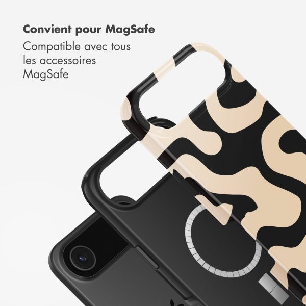 Selencia Coque arrière Vivid avec MagSafe Apple iPhone Air - Art Wave Black