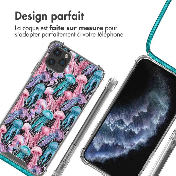 imoshion Coque Design avec cordon Apple iPhone 11 Pro Max - Jellyfish Watercolor