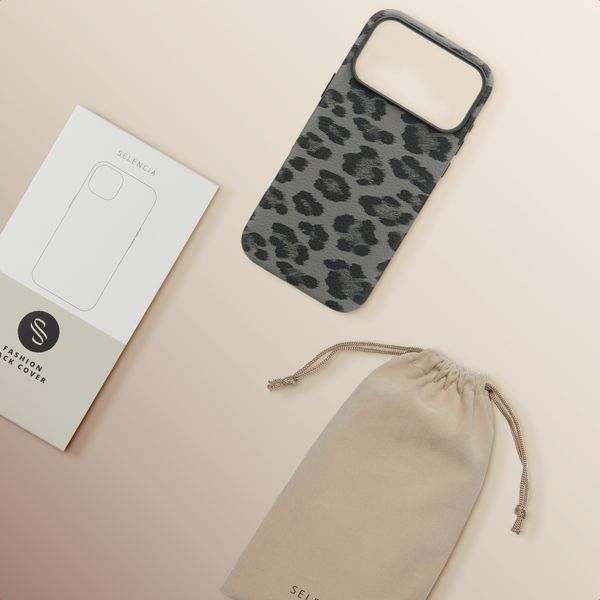 Selencia Coque Sabi imprimé panthère avec MagSafe Apple iPhone 17 Pro Max - Midnight Black