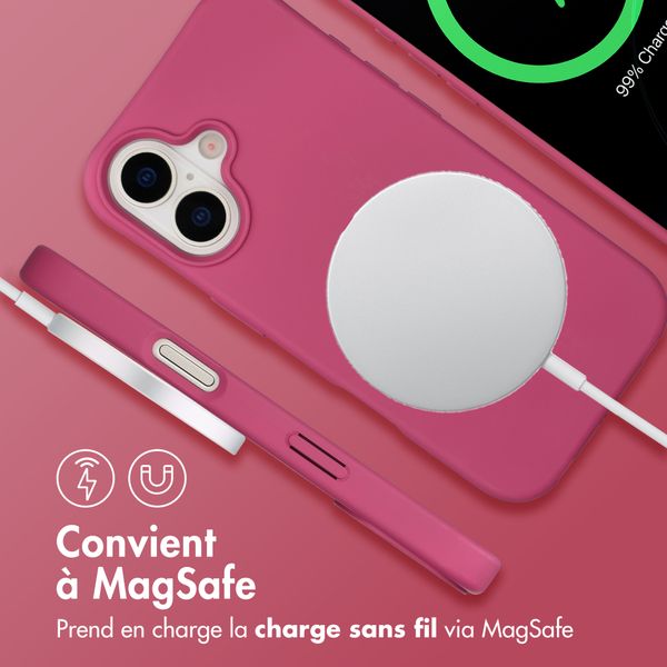 imoshion Coque arrière Color avec cordon amovible et MagSafe Apple iPhone 17 - Raspberry