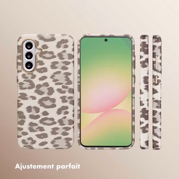 Selencia Coque Sabi imprimé panthère avec MagSafe Samsung Galaxy A56 - Soft Ivory
