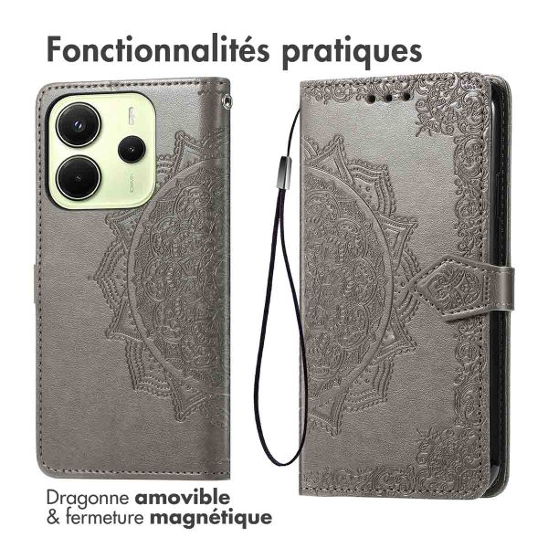 imoshion Etui de télephone Mandala Xiaomi Redmi Note 14 (4G) - Gris