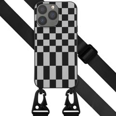 Selencia Coque design en silicone avec cordon amovible Apple iPhone 13 Pro - Irregular Check Black