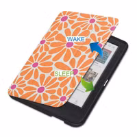 imoshion Étui de liseuse portefeuille design Pliable Kobo Clara Colour / BW - Orange Flowers Connect