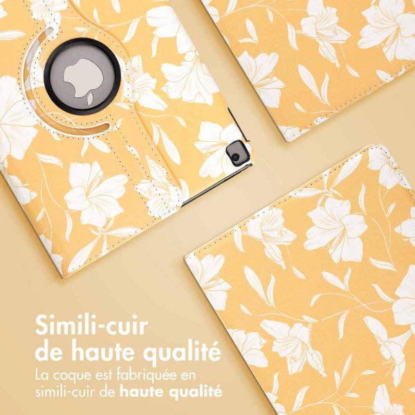 imoshion Coque tablette Design rotatif à 360° iPad 9 (2021) / iPad 8 (2020) / iPad 7 (2019) 10.2 pouces - Yellow Flowers