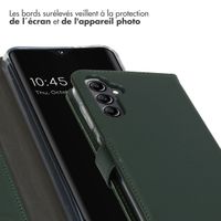 Selencia Étui portefeuille en cuir véritable Samsung Galaxy A14 (5G/4G) - Vert