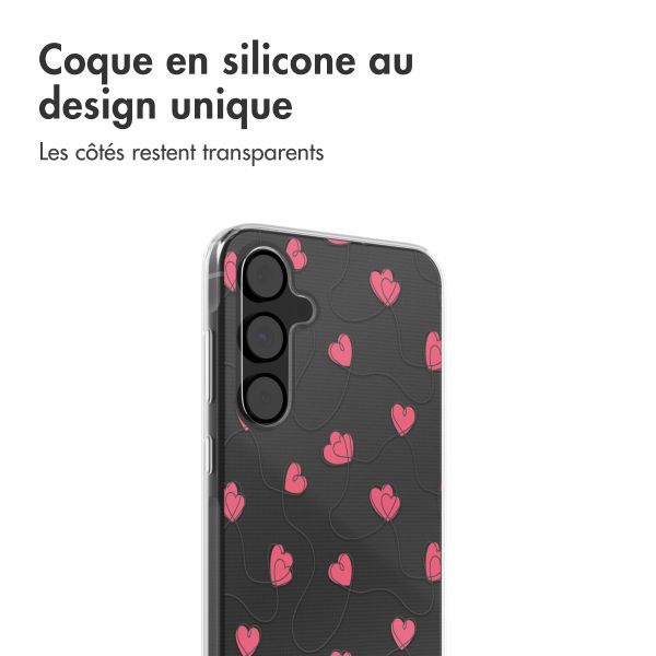 imoshion Coque design pour Samsung Galaxy A55 - Dusty Rose Connected Hearts