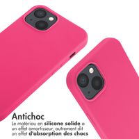 imoshion ﻿Coque en silicone avec cordon iPhone 13 - Rose Fluo