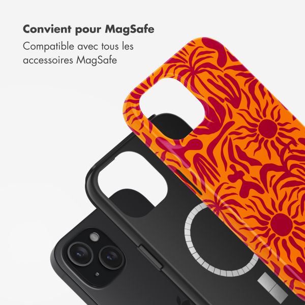 Selencia Coque arrière Vivid avec MagSafe Apple iPhone 15 - Tropical Vibes Apricot