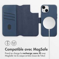 Accezz Étui de télephone portefeuille en cuir 2-en-1 avec MagSafe Apple iPhone 14 - Nightfall Blue