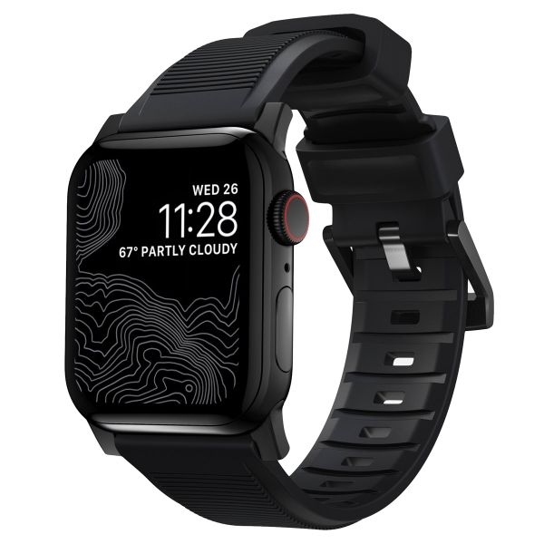 Nomad Bracelet robuste FKM Apple Watch Series 1 á 10 / SE / Ultra (2) (44/45/46/49 mm) - Noir/Noir