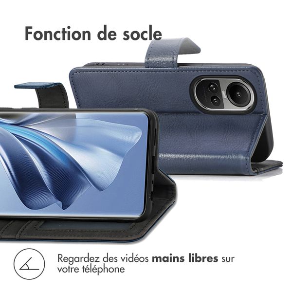 imoshion Étui de téléphone portefeuille Luxe Oppo Reno 10 / 10 Pro - Bleu foncé