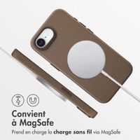 Accezz Coque arrière en cuir avec MagSafe Apple iPhone 16e - Marron café