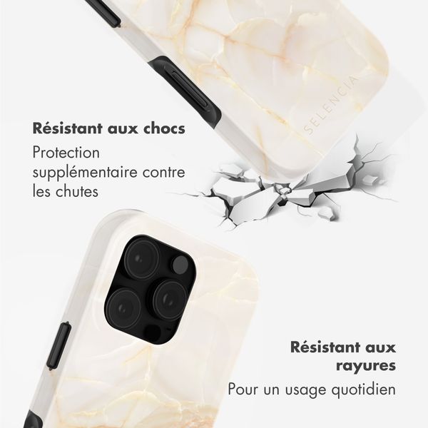 Selencia Coque arrière Vivid avec MagSafe Apple iPhone 16 Pro Max - Golden Beige Marble