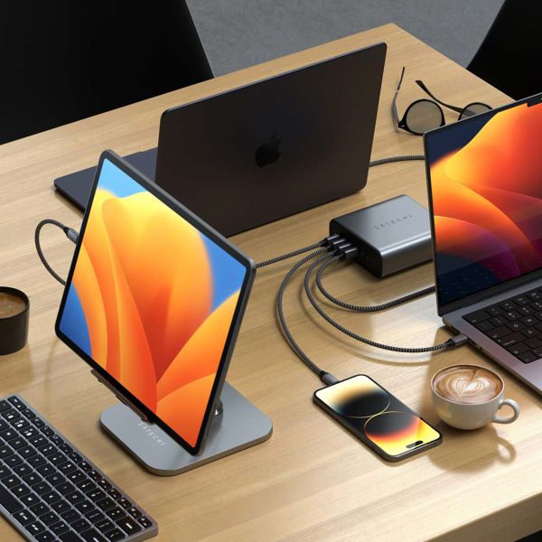 Satechi Chargeur USB-C GaN 6 ports 200 W | Chargeur de bureau - Gris sidéral