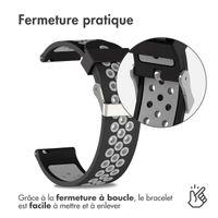 imoshion Bracelet sportif en silicone - Connexion universelle de 24 mm - Noir/Gris