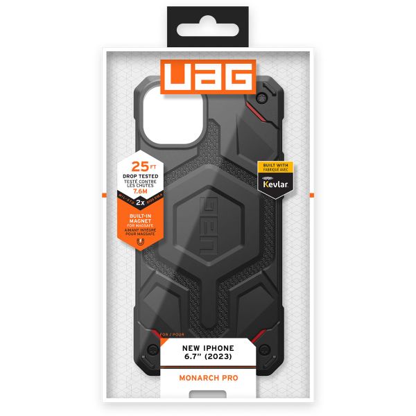UAG Coque arrière Monarch Pro Apple iPhone 15 Plus - Kevlar Black