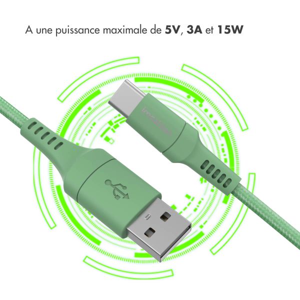 imoshion Braided USB-C vers câble USB - 1 mètre - Vert