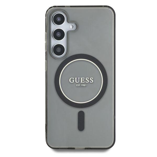 Guess Coque MagSafe IML Glitter Gradient Samsung Galaxy S25 - Noir