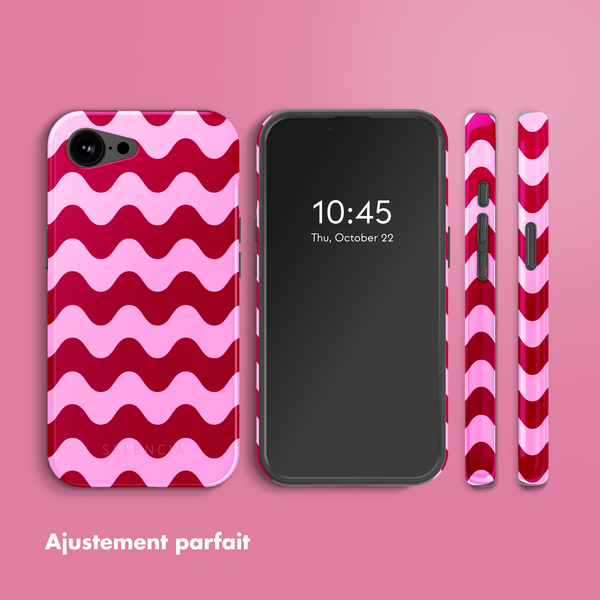 Selencia Coque arrière Vivid avec MagSafe Apple iPhone 16e - Wave Vibes Lipstick
