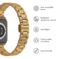Selencia Bracelet à maillons fin en acier Apple Watch Series 1 t/m 9 / SE (38/40/41 mm) | Series 10 / 11 (42 mm) - Doré