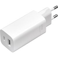 Xiaomi Adaptateur secteur original avec câble USB-C - Chargeur - Port USB-A & USB-C + Câble USB-C - 65 watts - Blanc