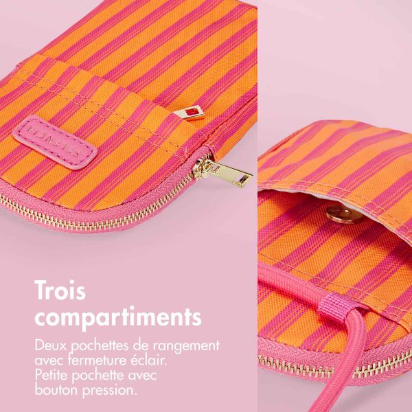 Selencia ﻿Pochette pour téléphone - Stripes Pink Orange