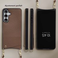 Selencia Coque de télephone Nova avec cordon et porte-cartes Samsung Galaxy S25 FE - Mocha Brown