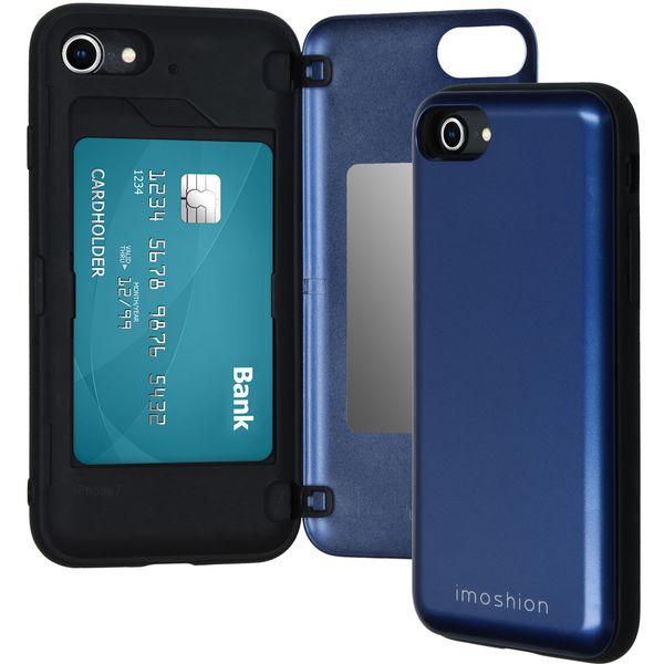 imoshion Coque avec support de passe iPhone SE (2022 / 2020) / 8 / 7 - Bleu