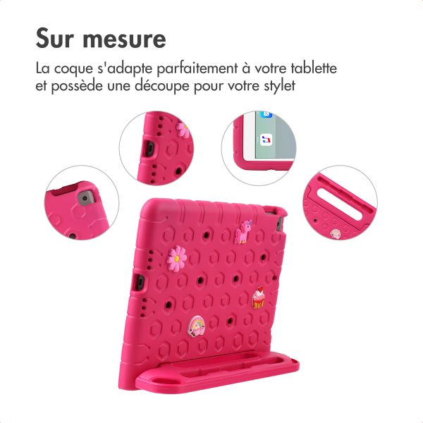 imoshion Coque kidsproof avec poupées amovibles Apple iPad 9 (2021) 10.2 pouces / iPad 8 (2020) 10.2 pouces / iPad 7 (2019) 10.2 pouces - Rose