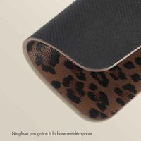 Selencia Sabi Tapis de Souris en Similicuir imprimé panthère - 20 x 24 cm - Mocha Brown