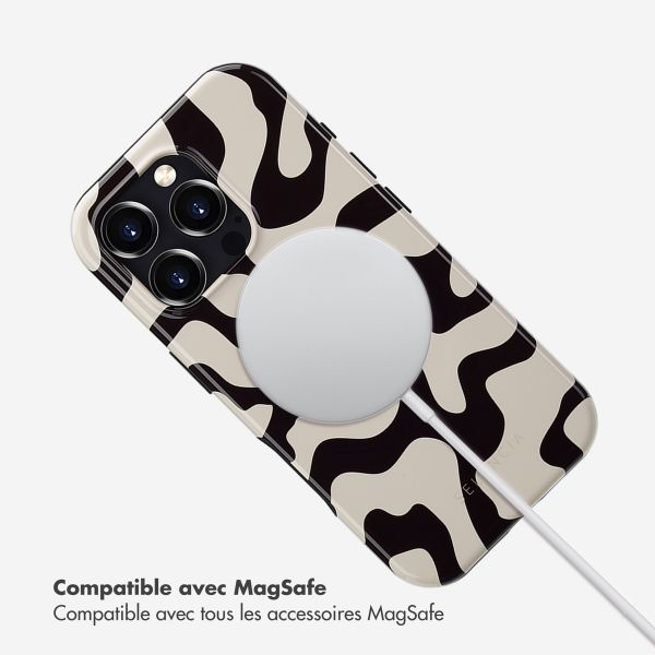 Selencia Coque arrière Vivid avec MagSafe Apple iPhone 16 Pro - Art Wave Black