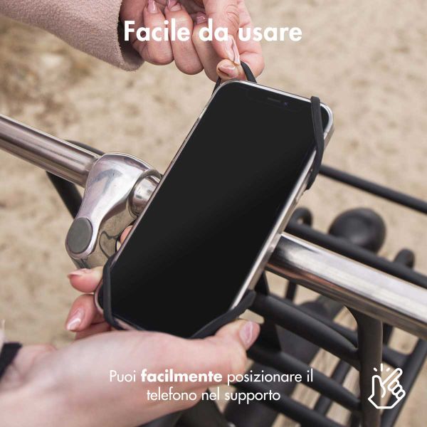 imoshion Support de téléphone en silicone pour vélo - Universel - Noir