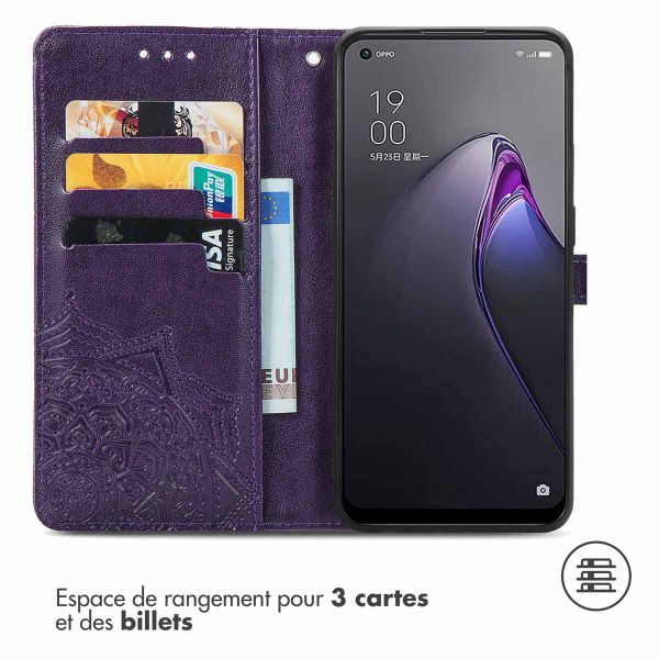 imoshion Etui de téléphone portefeuille Mandala Oppo Reno 8 5G - Violet