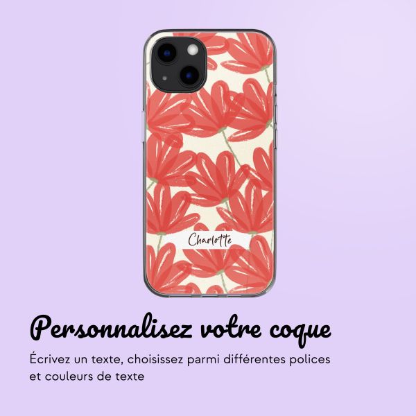 Coque personnalisée avec des fleurs iPhone 13 - Transparent