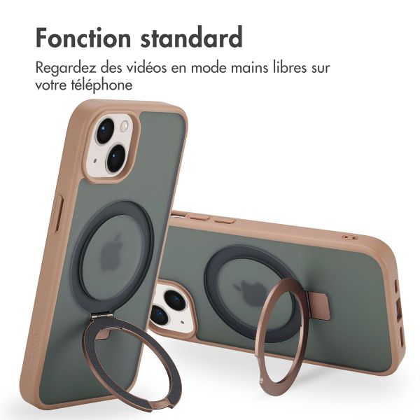 Accezz Coque Ring Stand avec MagSafe iPhone 14 - Brown