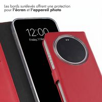 Selencia Étui portefeuille en cuir véritable Xiaomi 17 Ultra - Rouge