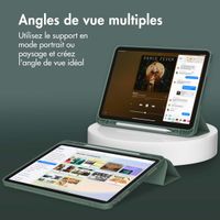 Accezz Coque tablette portefeuille Smart Silicone Apple iPad Air 11 pouces (2025) M3 / (2024) M2 / Air 5 (2022) / Air 4 (2020) - Vert foncé