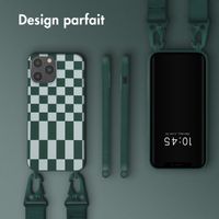 Selencia Coque design en silicone avec cordon amovible Apple iPhone 12 Pro Max - Irregular Check Green
